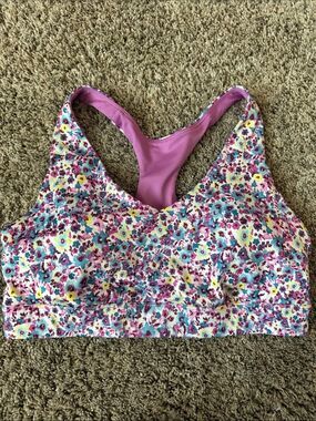tek gear Floral Racerback Sports Bra in Pink, Teal, Yellow